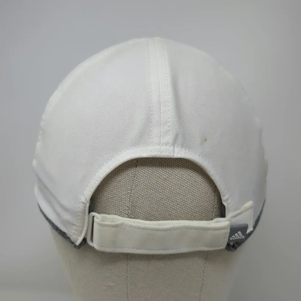 Adidas Baseball Cap White One Size Climalite Performance Gray Panels Strap Hat